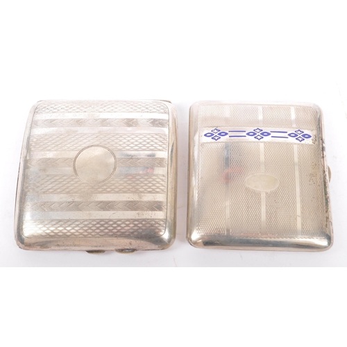 258 - A collection of eight early to mid 20th century silver plate cigarette cases. To include four of squ... 