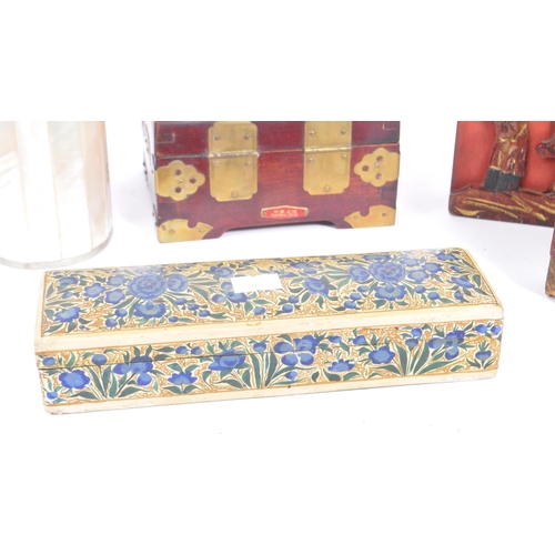 298 - A collection of 20th century Chinese Asian decorative boxes and pieces. The collection to include a ... 