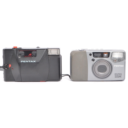 321 - Pentax - A collection of late 20th century Pentax 35mm compact point and shoot film cameras. The col... 