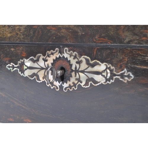 330 - A Victorian 19th century coromandel wood with inlaid mother of pearl writing slope. The writing slop... 