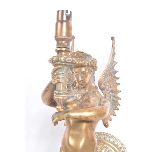 353 - An early 20th century circa 1930s mythical mythological siren / mermaid brass wall sconce. The sconc... 