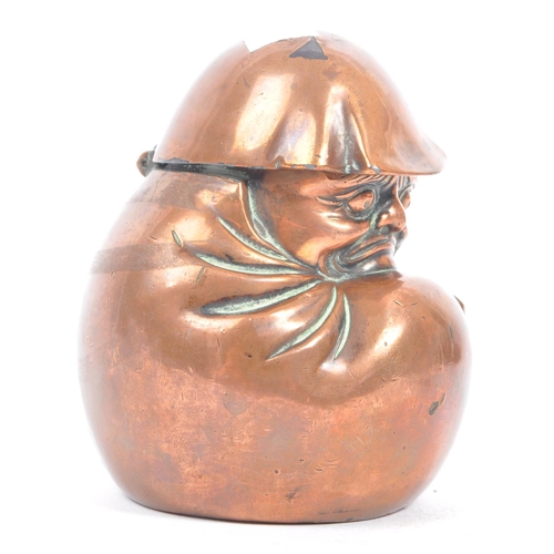 359 - A 19th century Japanese copper plated bronze Daruma inkwell. The inkwell in the form of Japanese Zen... 