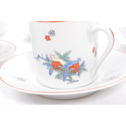 38 - Limoges - A 20th century porcelain ceramic coffee and saucer set for six by Limoges. Six matching cu... 