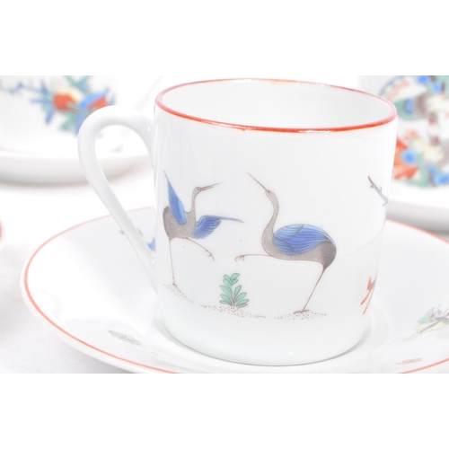 38 - Limoges - A 20th century porcelain ceramic coffee and saucer set for six by Limoges. Six matching cu... 