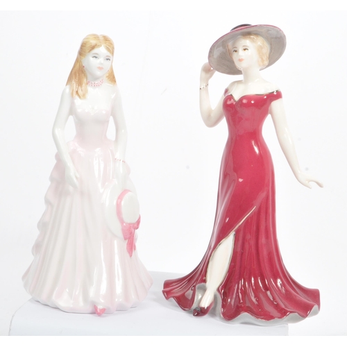 39 - Coalport- A collection of six contemporary Coalport porcelain china tableware female figures. Compri... 