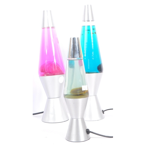 392 - Five later 20th century lava desk table lamp lights. The lot comprising of five electrical lava lamp... 