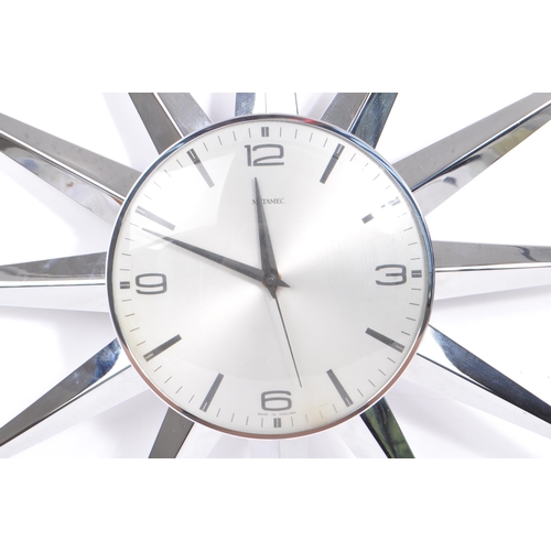 400 - Metamec - An original retro vintage 20th Century sunburst / starburst wall clock by Metamec. Central... 