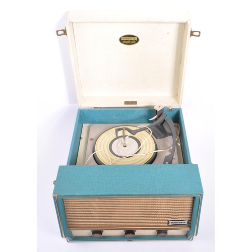 401 - Dansette - British made mid 20th century vinyl record player. Conquest audio, on a two ton case with... 