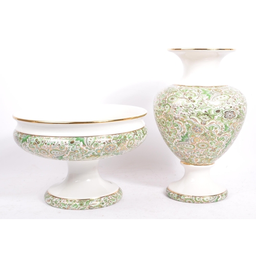 41 - SCC Castelli - A matching pair of later 20th century Italian hand painted and enamelled urn and vase... 