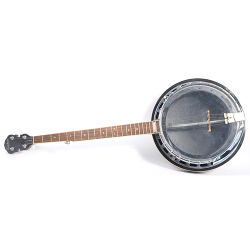 412 - A 20th century Gibson Epiphone Masterbuilt five string banjo. The banjo having a wooden body, with c... 