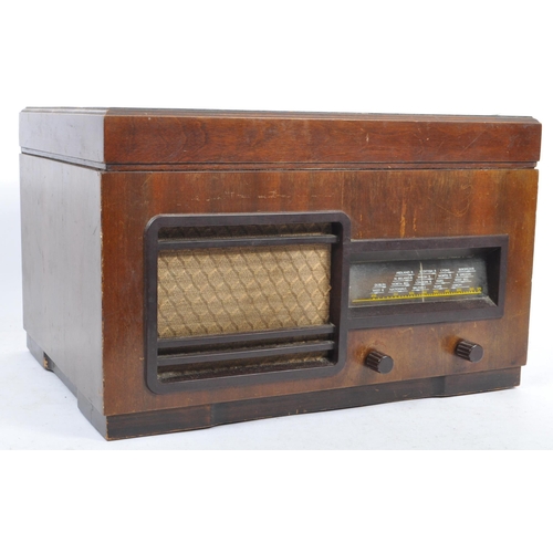 414 - Mullard - A vintage 20th century radio. Together with a G Marconi table top turntable vinyl record p... 