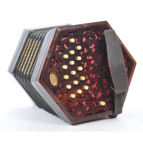 419 - Lachenal & Co - An early to mid 20th Century concertina squeeze box of hexagonal form by Lachenal & ... 