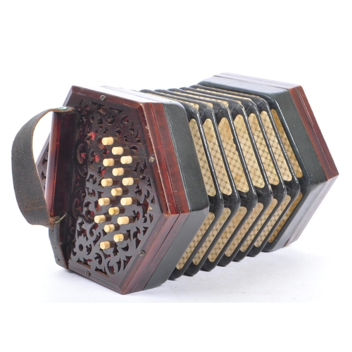 419 - Lachenal & Co - An early to mid 20th Century concertina squeeze box of hexagonal form by Lachenal & ... 