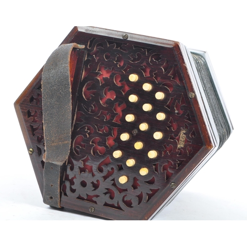 419 - Lachenal & Co - An early to mid 20th Century concertina squeeze box of hexagonal form by Lachenal & ... 