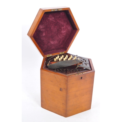 419 - Lachenal & Co - An early to mid 20th Century concertina squeeze box of hexagonal form by Lachenal & ... 