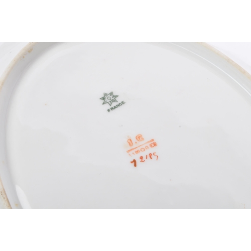 43 - Limoges - A collection of three 19th century French porcelain china pierced serving / decoration pla... 