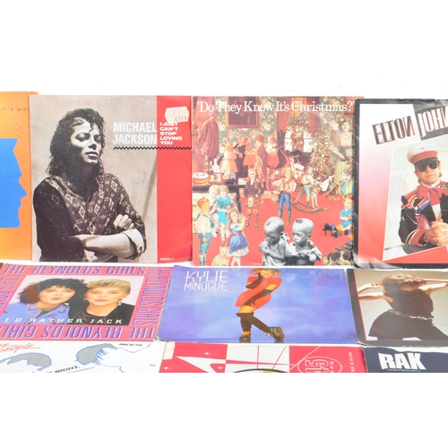 432 - A large collection of 185 later 20th century 45 RPM singles vinyl records. Artists to include; Elton... 