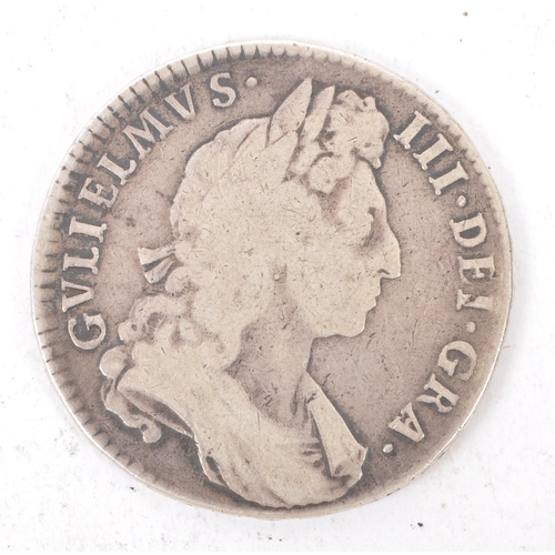 443 - A William III 1697 silver half crown coin.