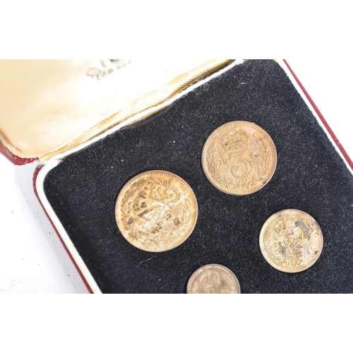 447 - A 20th century 1974 Maundy money uncirculated .925 sterling silver coin set. The obverse of each coi... 