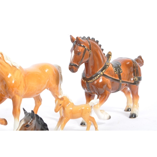 45 - Beswick - A collection of 20th century Beswick and other ceramic horse figurines. The Beswick figure... 