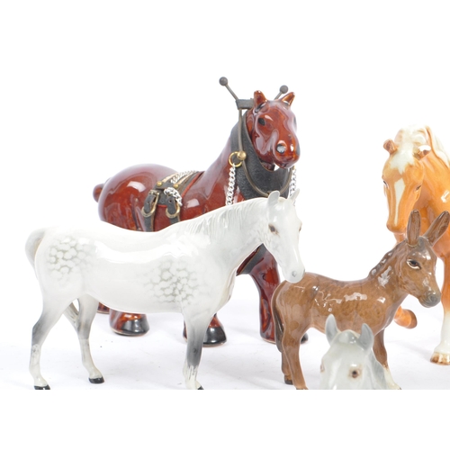 45 - Beswick - A collection of 20th century Beswick and other ceramic horse figurines. The Beswick figure... 