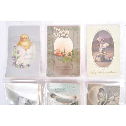 467 - Easter postcard collection (x124) featuring Chicks, Children, Hares, Eggs and Crucifixes. Very colou... 