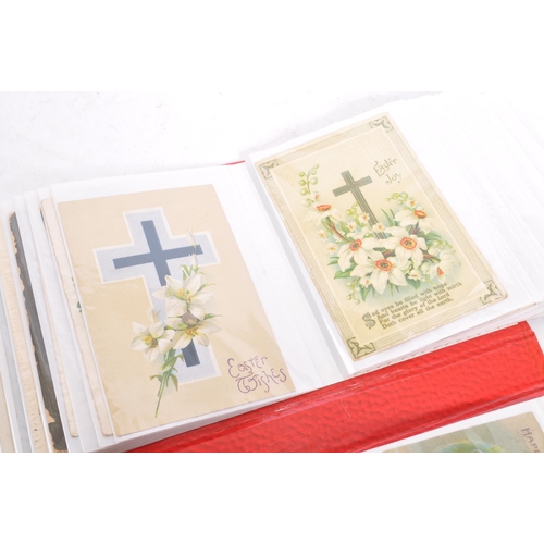 467 - Easter postcard collection (x124) featuring Chicks, Children, Hares, Eggs and Crucifixes. Very colou... 