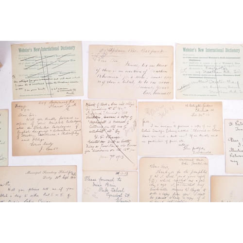 473 - Handwritten correspondence postcards approx. 1,000 British pre WWI Edward 7th – George 5th stamped a... 