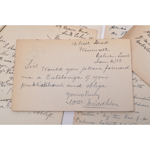 473 - Handwritten correspondence postcards approx. 1,000 British pre WWI Edward 7th – George 5th stamped a... 