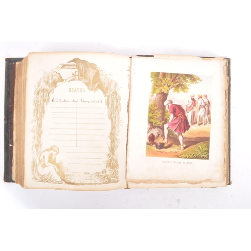 479 - A Victorian 19th century Brown's Self-Interpreting Family Bible in embossed leather bound cover. The... 