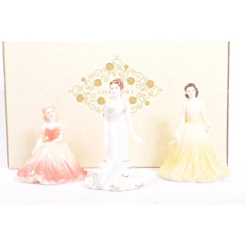 48 - Coalport - A collection of four late 20th century & later Coalport porcelain china figurines. To inc... 