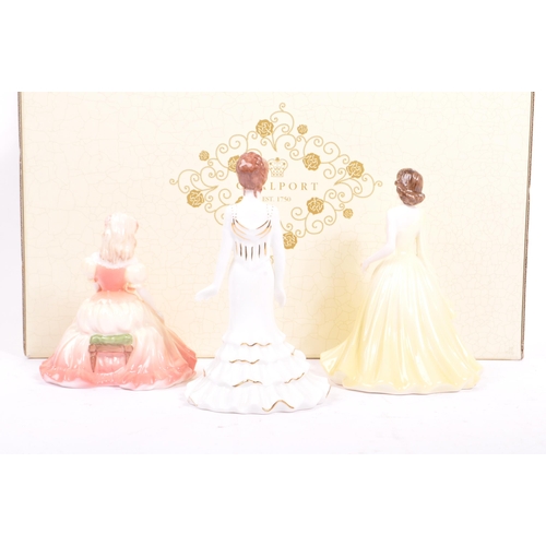 48 - Coalport - A collection of four late 20th century & later Coalport porcelain china figurines. To inc... 