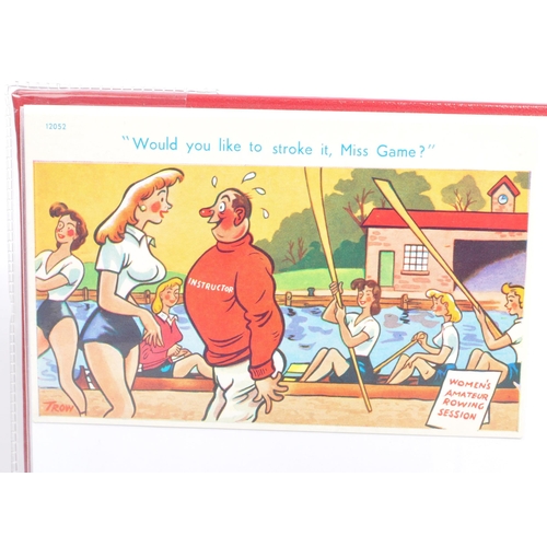 491 - Comic postcards circa 1960s-80s. Collection of 200 “saucy seaside” type in album with approx. 75 by ... 