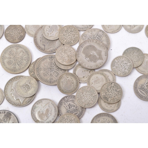 498 - A collection of 20th century circa. 1922-1947 British coins to include sixpence, florins and shillin... 