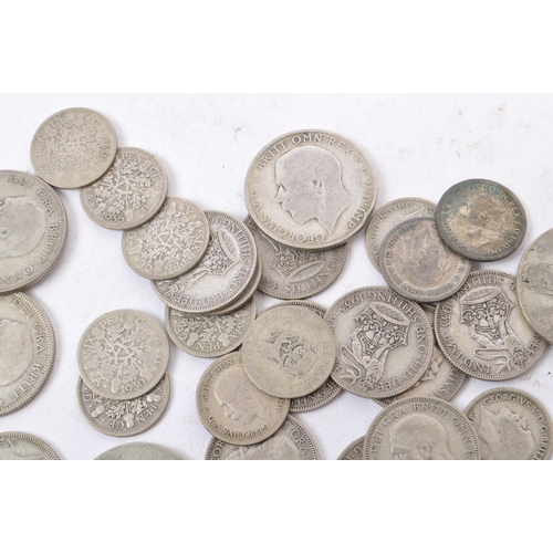 498 - A collection of 20th century circa. 1922-1947 British coins to include sixpence, florins and shillin... 