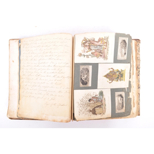 520 - A pair of early Victorian 1830s 'ditty' album books. Books include written & pictorial miscellany of... 