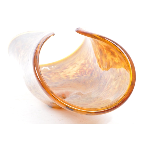 53 - Murano - A post modernist 1970s art glass rolled bowl table centrepiece by Murano. Architectural rol... 