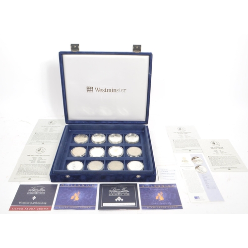 539 - Westminster Mint - A collection of 12 twelve commemorative silver and copper nickel coins. Certifica... 