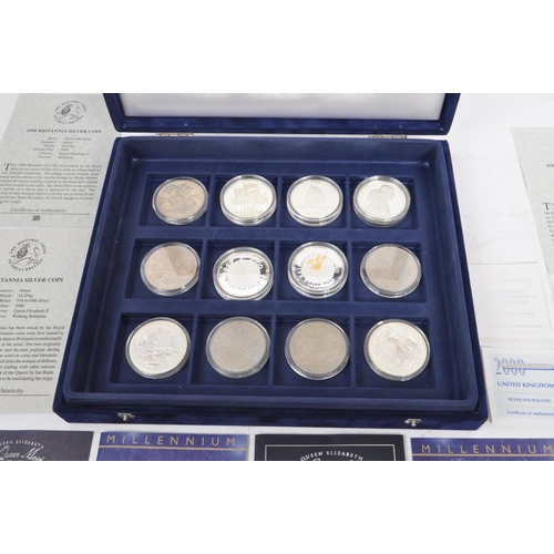 539 - Westminster Mint - A collection of 12 twelve commemorative silver and copper nickel coins. Certifica... 