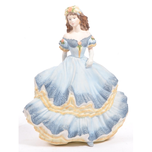 55 - Coalport- Collection of three porcelain female figurines to include: Age of Elegance Secret rendezvo... 