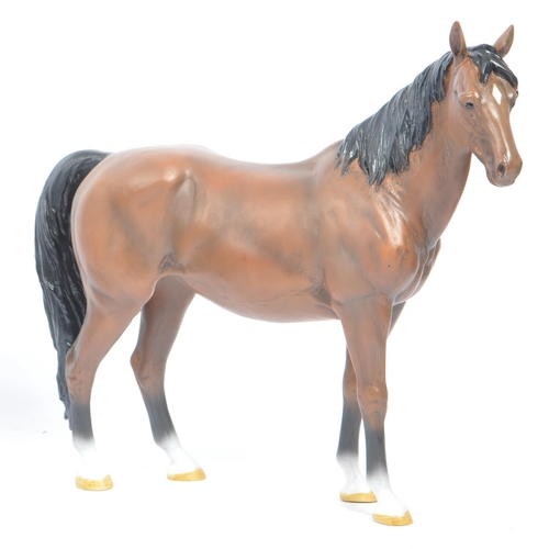 64 - A collection of late 20th early 21st century porcelain and resin horse figures. Including Beswick, L... 