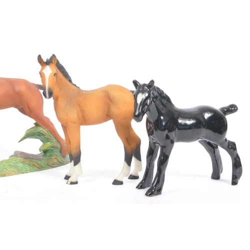 65 - A collection of contemporary porcelain china figurines of horses. To include, Brooks Bentley, intern... 