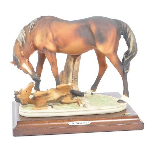 72 - Beswick - A collection of four porcelain china horse figurines. Comprising of a Black Hackney Horse ... 