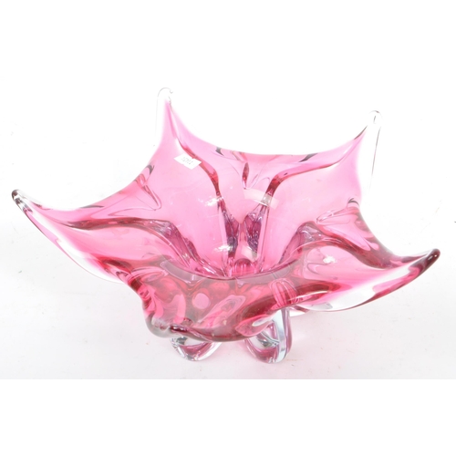 75 - Josef Hospodka for Chribska - three vintage mid 20th century studio art glass display centrepieces. ... 