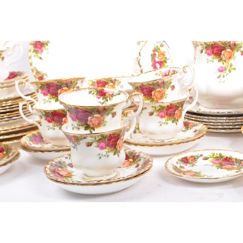 77 - Royal Albert - A large mid 20th century circa 1960s ceramic tea service set. In the Old Country Rose... 