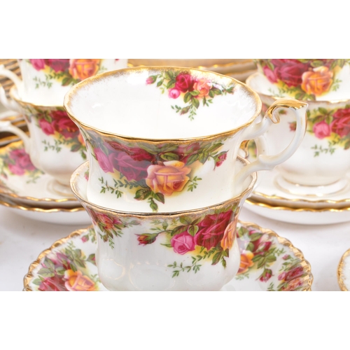 77 - Royal Albert - A large mid 20th century circa 1960s ceramic tea service set. In the Old Country Rose... 