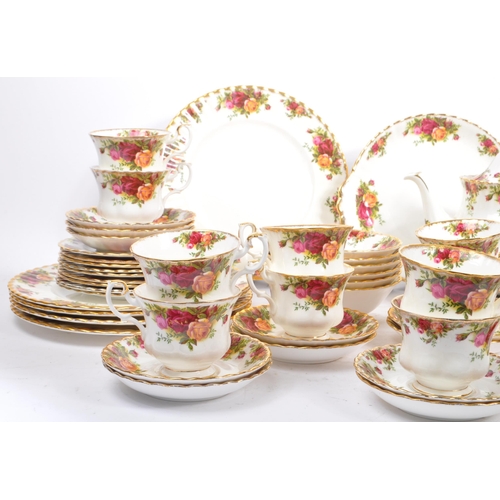 77 - Royal Albert - A large mid 20th century circa 1960s ceramic tea service set. In the Old Country Rose... 