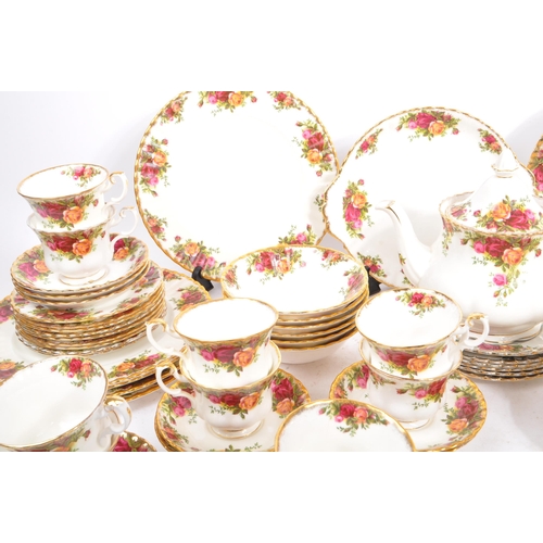 77 - Royal Albert - A large mid 20th century circa 1960s ceramic tea service set. In the Old Country Rose... 