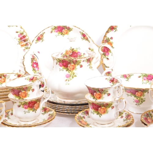 77 - Royal Albert - A large mid 20th century circa 1960s ceramic tea service set. In the Old Country Rose... 