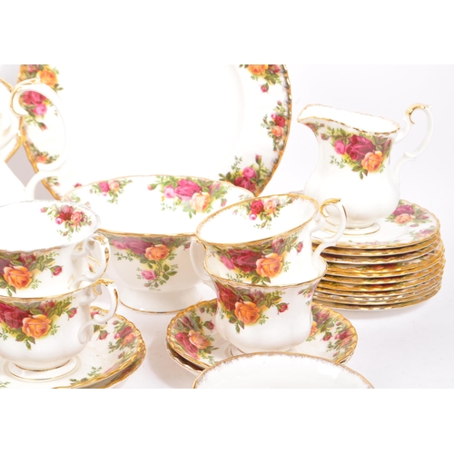 77 - Royal Albert - A large mid 20th century circa 1960s ceramic tea service set. In the Old Country Rose... 